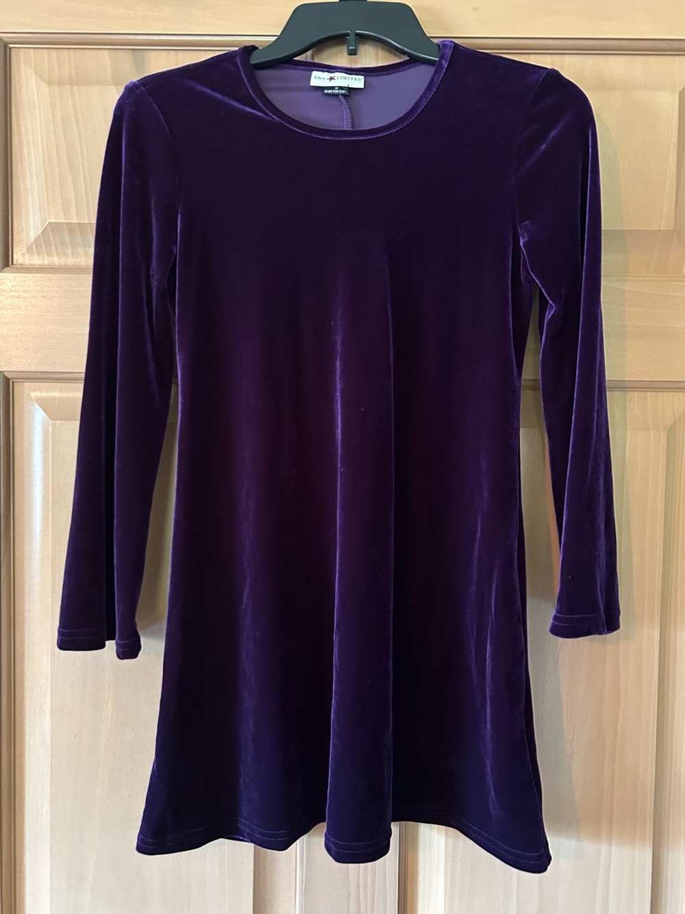 The Limited VTG 90s Kids Purple Velvet Dress Sz 12 Whimsigoth 60s Revival Retro